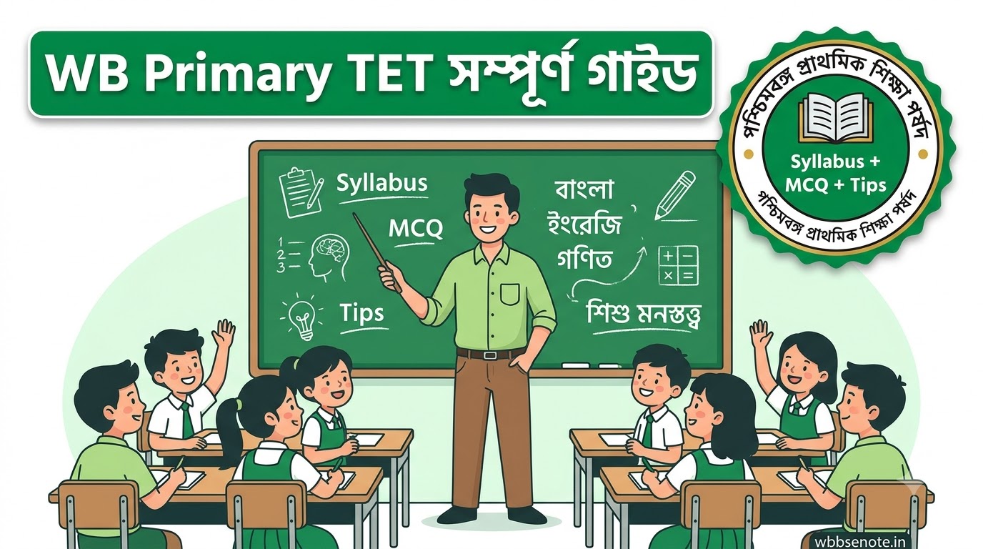 WB Primary TET সম্পূর্ণ গাইড ২০২৭ PDF | Syllabus MCQ শিশু বিকাশ গণিত পরিবেশ বিজ্ঞান | পশ্চিমবঙ্গ প্রাইমারি টেট Books Pdf